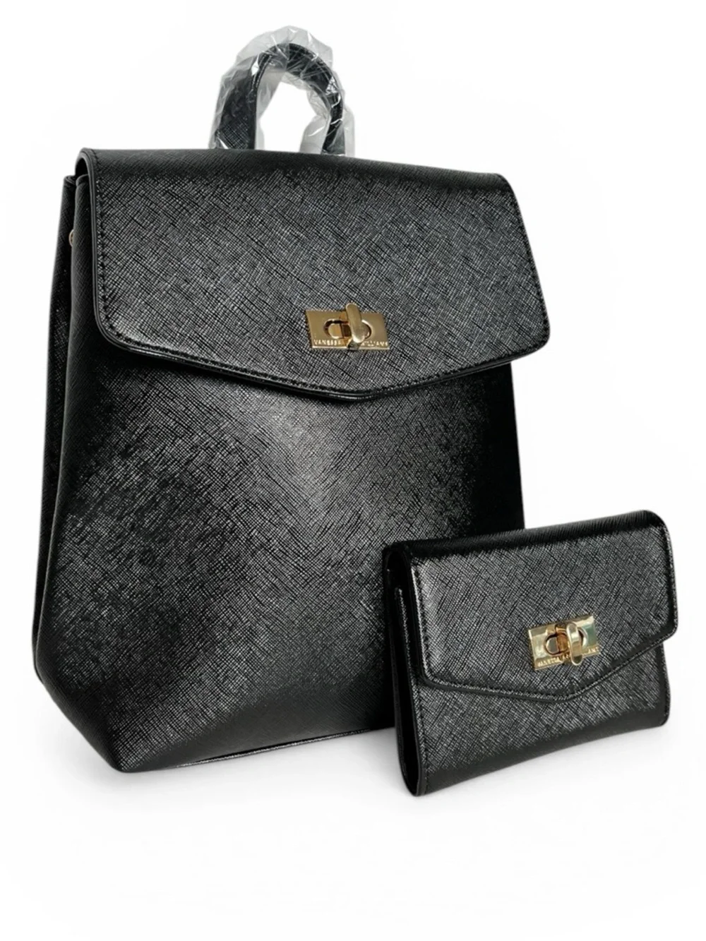 NWT Vanessa Williams Posh Mini Backback and Wallet black - Picture 3 of 10